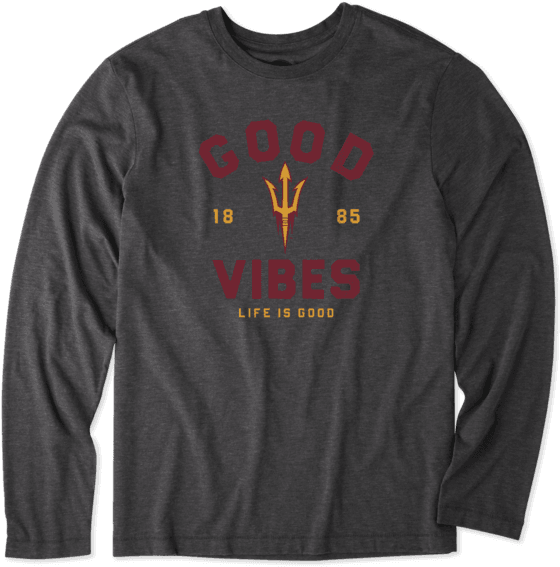Men's Arizona State Good Vibes Arc Long Sleeve Cool - T-shirt (570x570), Png Download