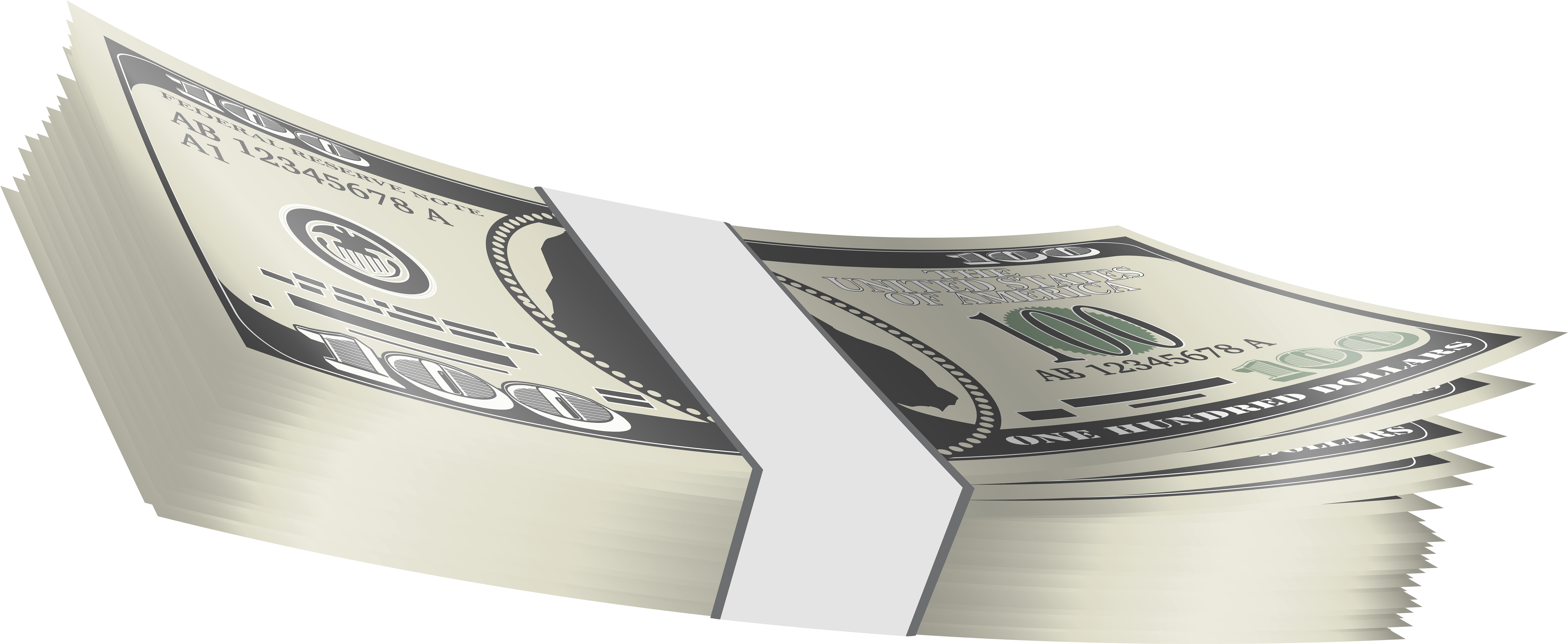 100 Dollars Png (8000x3334), Png Download