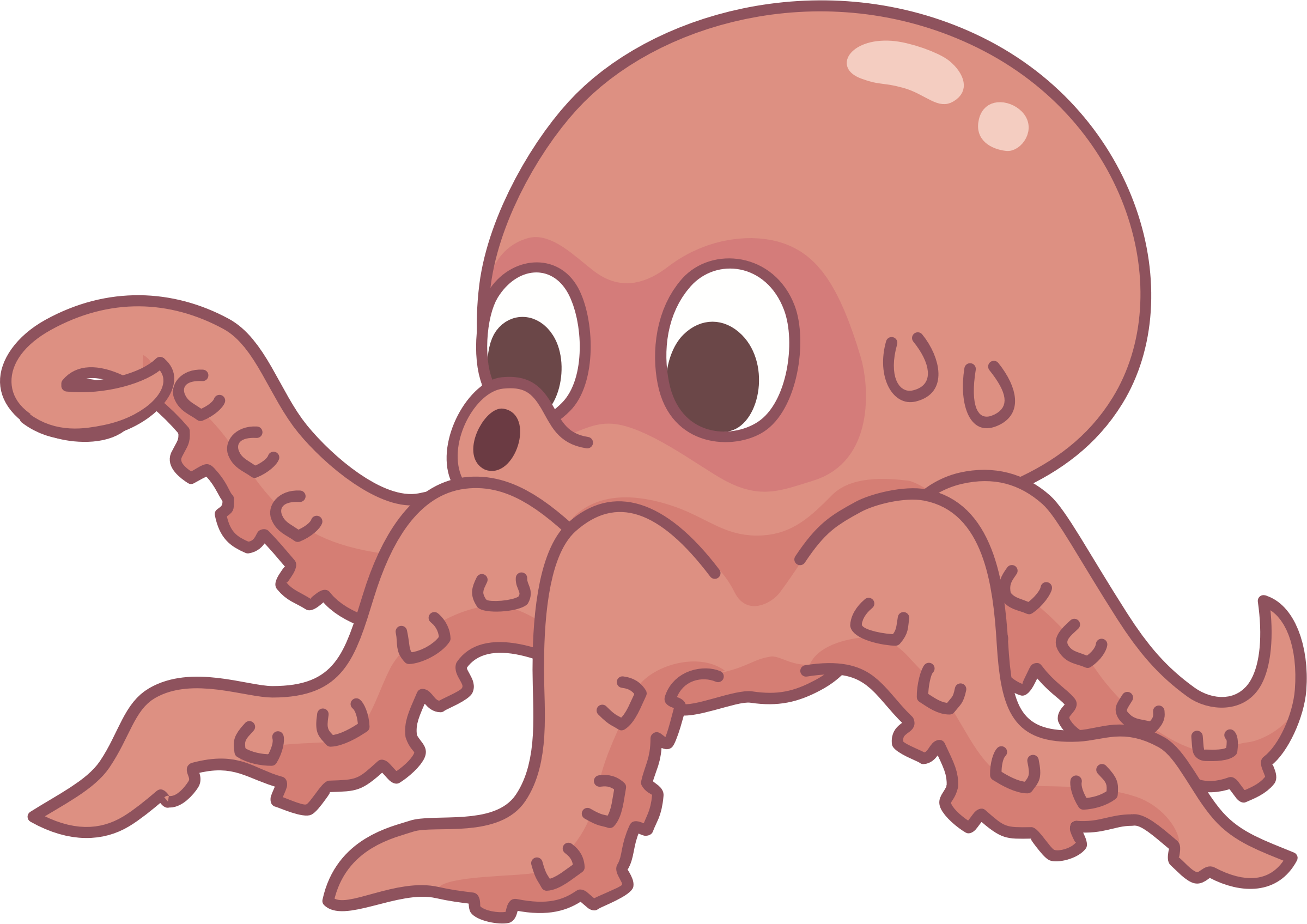 Imagenes De Pulpos Dibujos Animados (2399x1696), Png Download