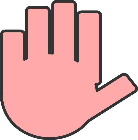 Flat Hand Pink Clip Art (588x596), Png Download