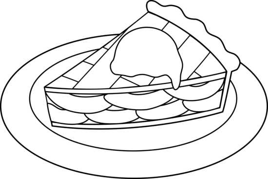 Apple Pie Line Art - Apple Pie Black And White Clipart (550x367), Png Download