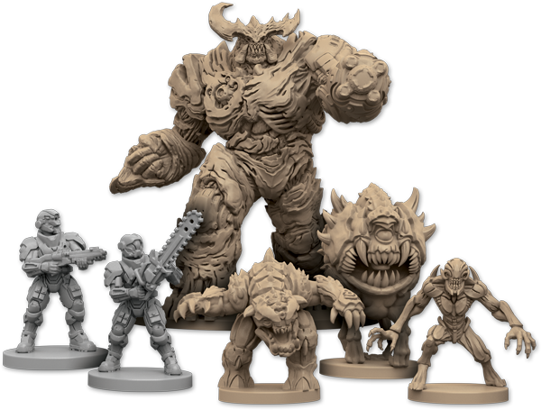 The Doom Miniatures Themselves Are Looking Fantastic - Doom The Board Game 2016 (600x455), Png Download
