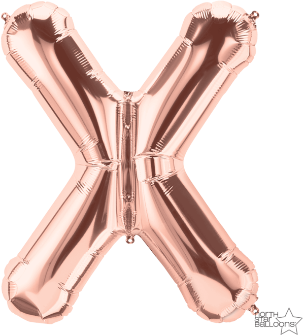 01452 X Rosegold Rgb 34in Web Mark V=1514603600 - Rose Gold X Balloon (750x750), Png Download