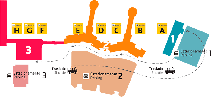 Mapa-aeroporto - Terminal Guarulhos (700x324), Png Download