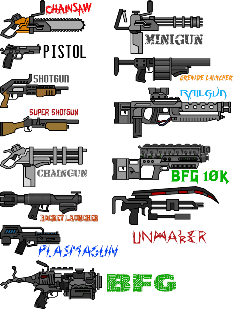 Doom Weapon Vector Drawings Google Search The Bfg Png - Doom Weapons (800x1059), Png Download