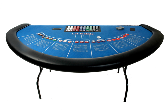 Let It Ride Poker Table Rental - Transparent Poker Table Png (580x386), Png Download