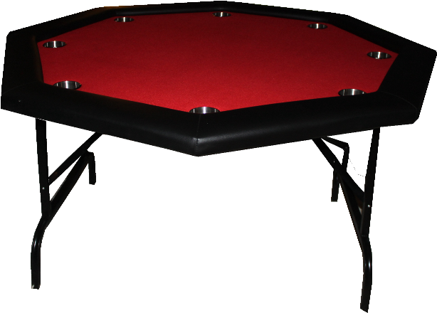 Octagonal Foldable Poker Table Red - Poker (626x449), Png Download