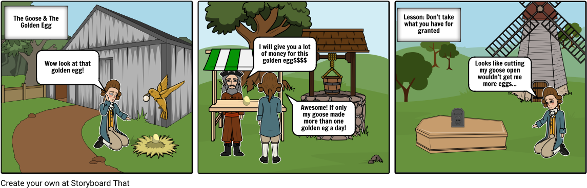 The Goose And The Golden Egg - Comics (1164x385), Png Download