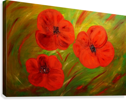 Poppy Flower Oil Canvas Print - Zazzle Poppies Decke (429x343), Png Download