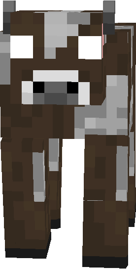 Minecraft Herobrine Cow - Minecraft Cow Front View (276x544), Png Download