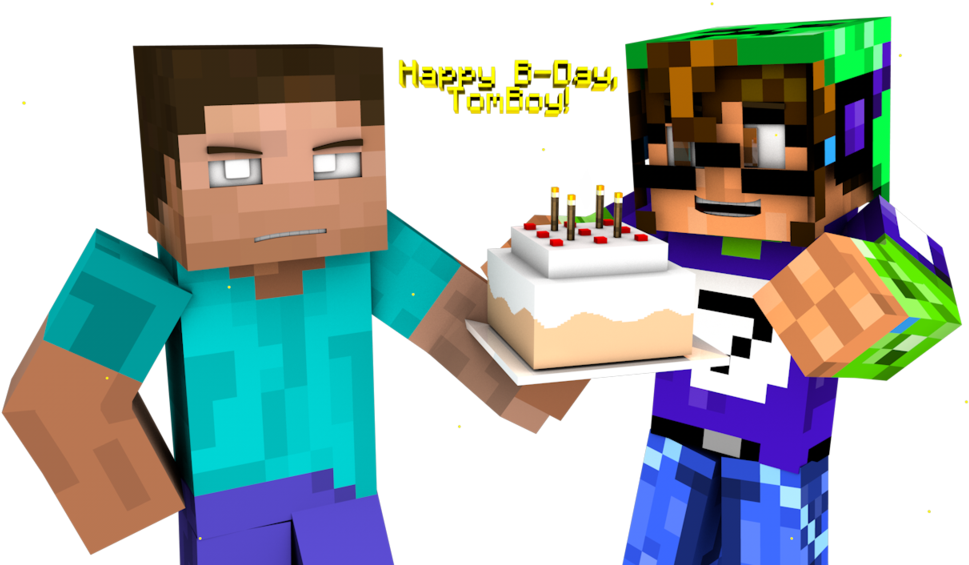 Herobrine Transparent Happy - Happy Birthday Minecraft Png (1024x576), Png Download