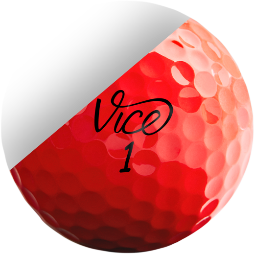 Extremely Soft, Cast Urethane Cover With S2tg Technology - Vice Golf Balls Red (650x631), Png Download