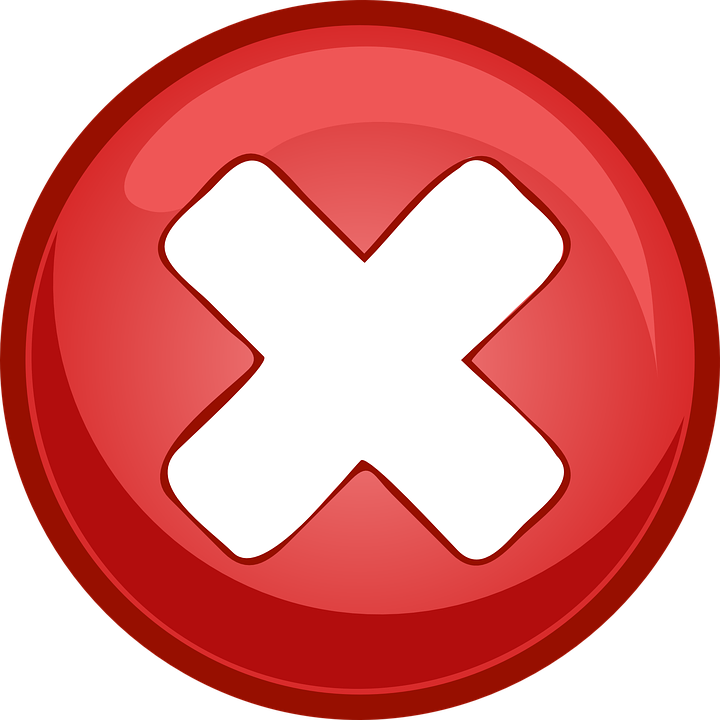 Red Cross X Clip Art - Error Icon Transparent Background (600x600), Png Download