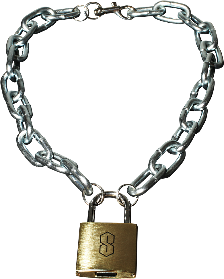 Chain Lock Necklace Images - Bitcoin (1000x1000), Png Download