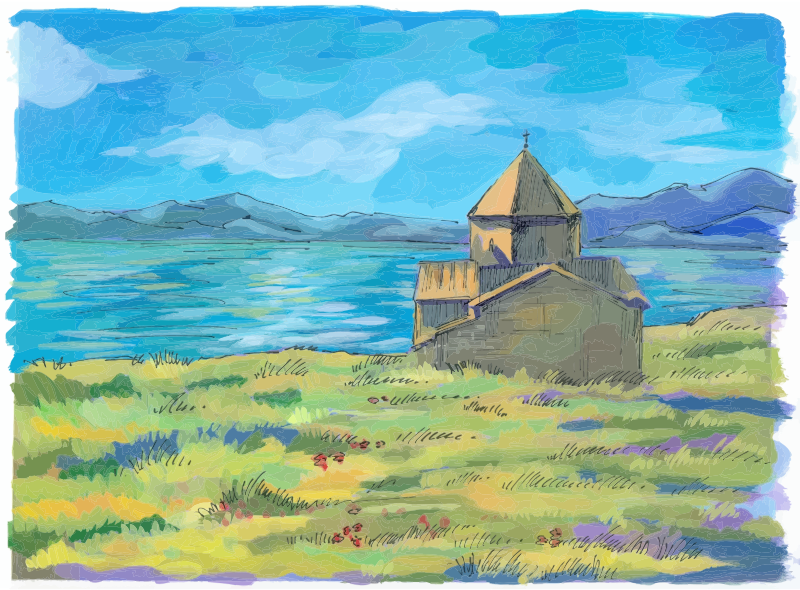 Medium Image - Armenian Church Painting (800x590), Png Download