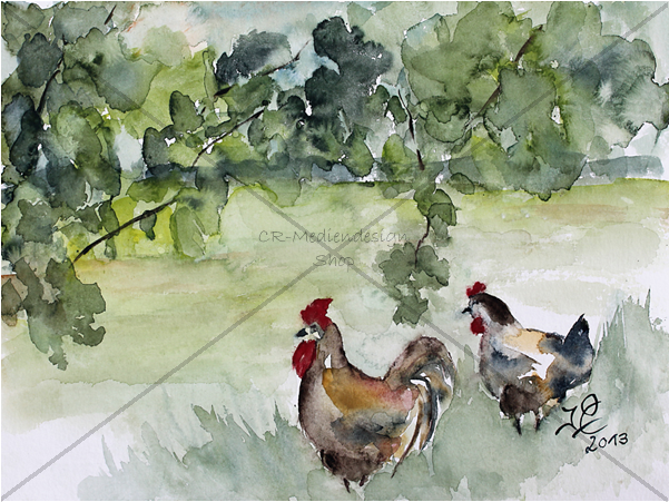 Postcard Ossenberg - Rooster (600x600), Png Download