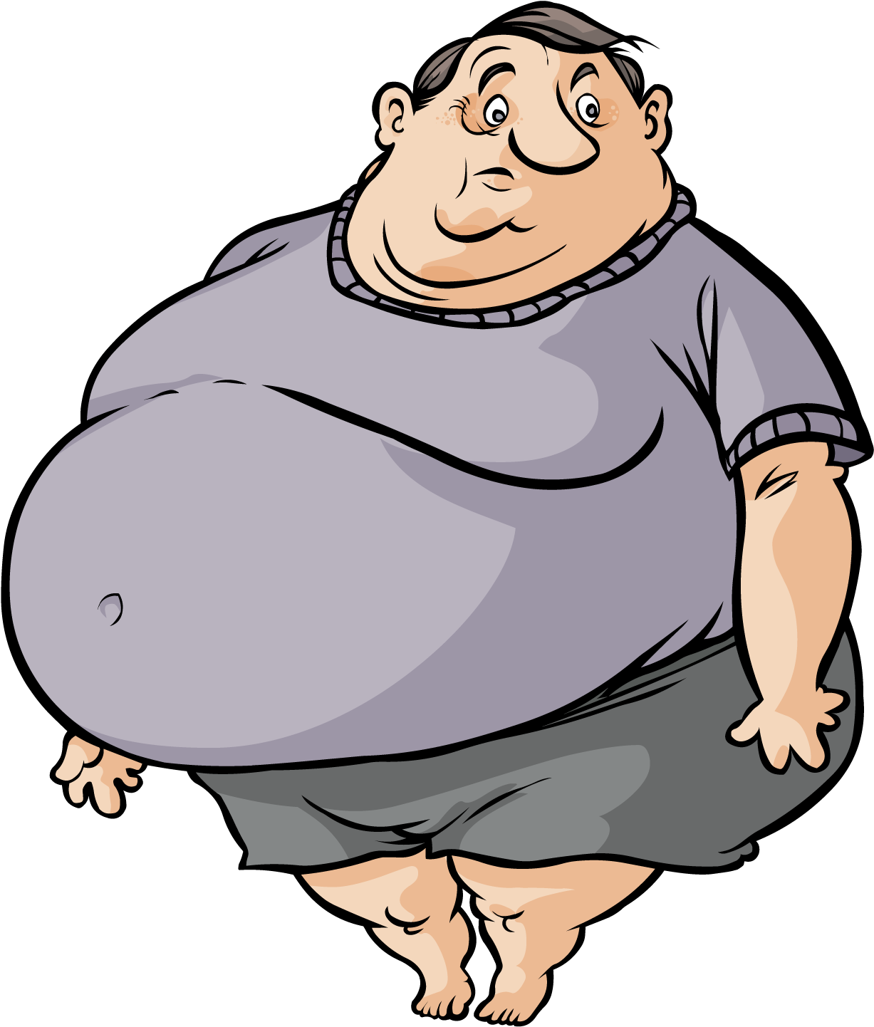 Fat Cartoon Man - Fat And Skinny Person (1500x1500), Png Download