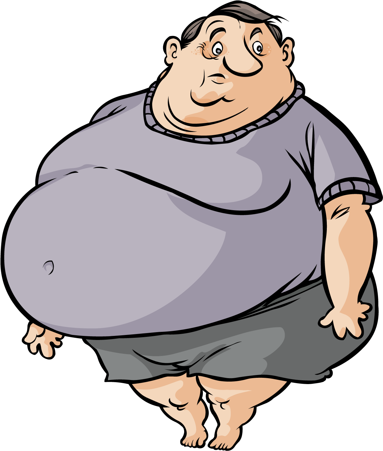 Download Fat Cartoon Man - Fat And Skinny Person PNG Image with No