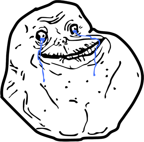 Forever Alone Rage Face Png - Forever Alone Meme Png (486x480), Png Download