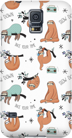 White Sloth Collage Phone Case - Kunstdruk: Cute Hand Drawn Sloths, Funny Vector Cute (500x500), Png Download