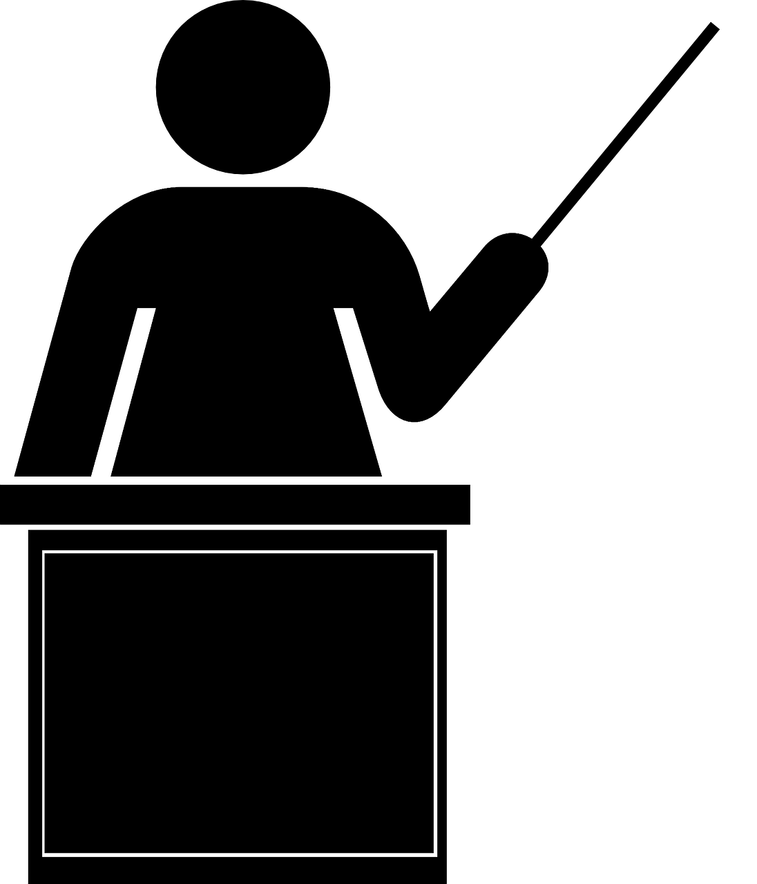 School Teacher - Teacher Clipart Black (1096x1280), Png Download