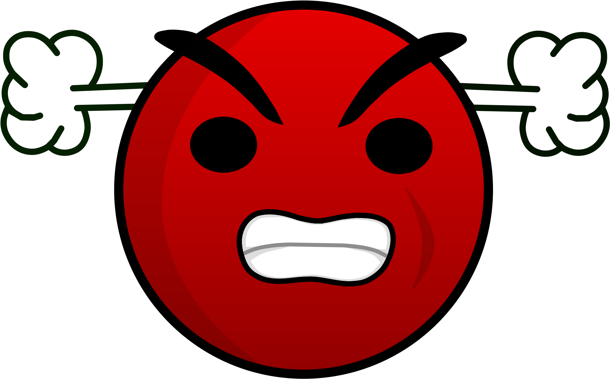 Open - Red Mad Face (2000x1249), Png Download
