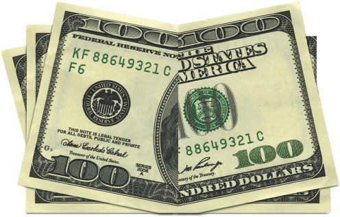 Bill Vector One Hundred Dollar - 100 Dollar Bill (500x324), Png Download