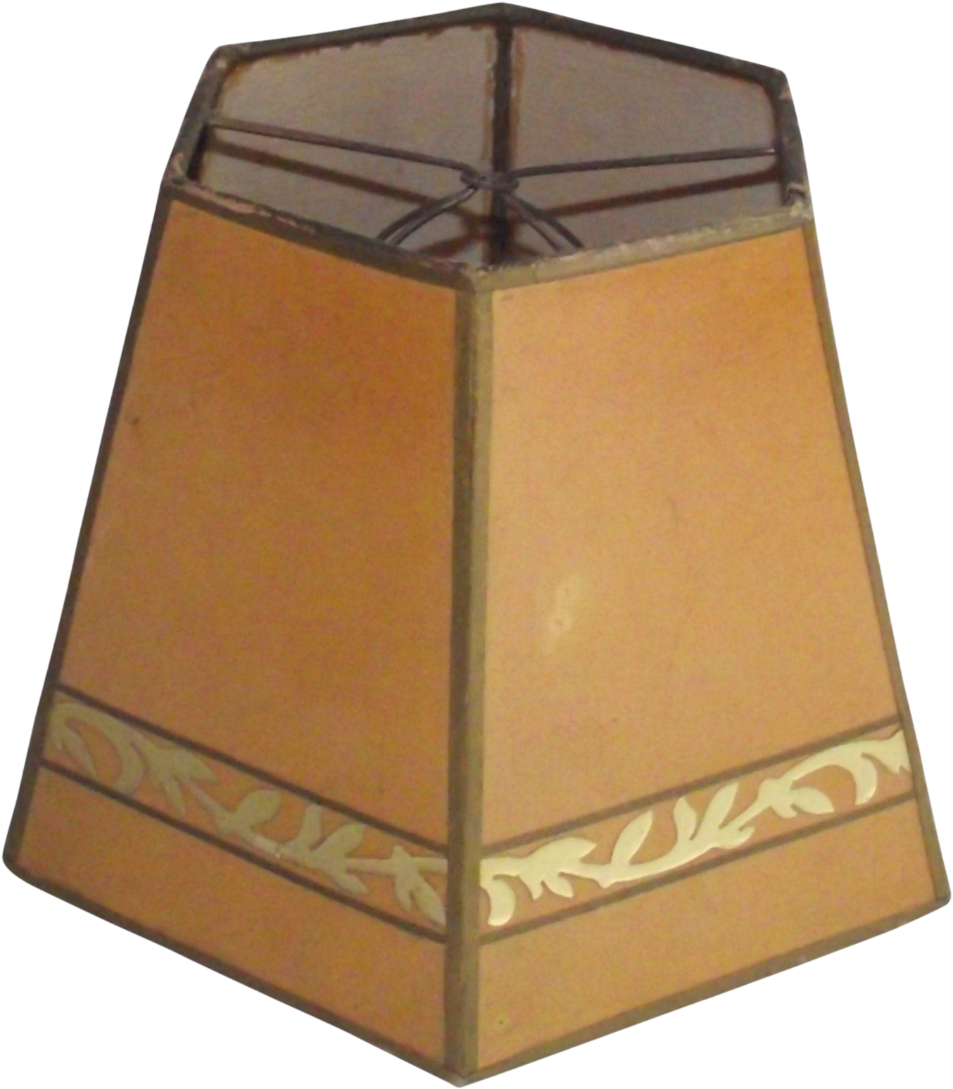 Parchment Shade With Gold Leaf Decoration For Small - Lampshade (1546x1546), Png Download