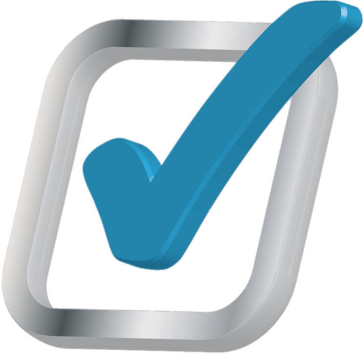 3d Blue Check - Portable Network Graphics (782x743), Png Download