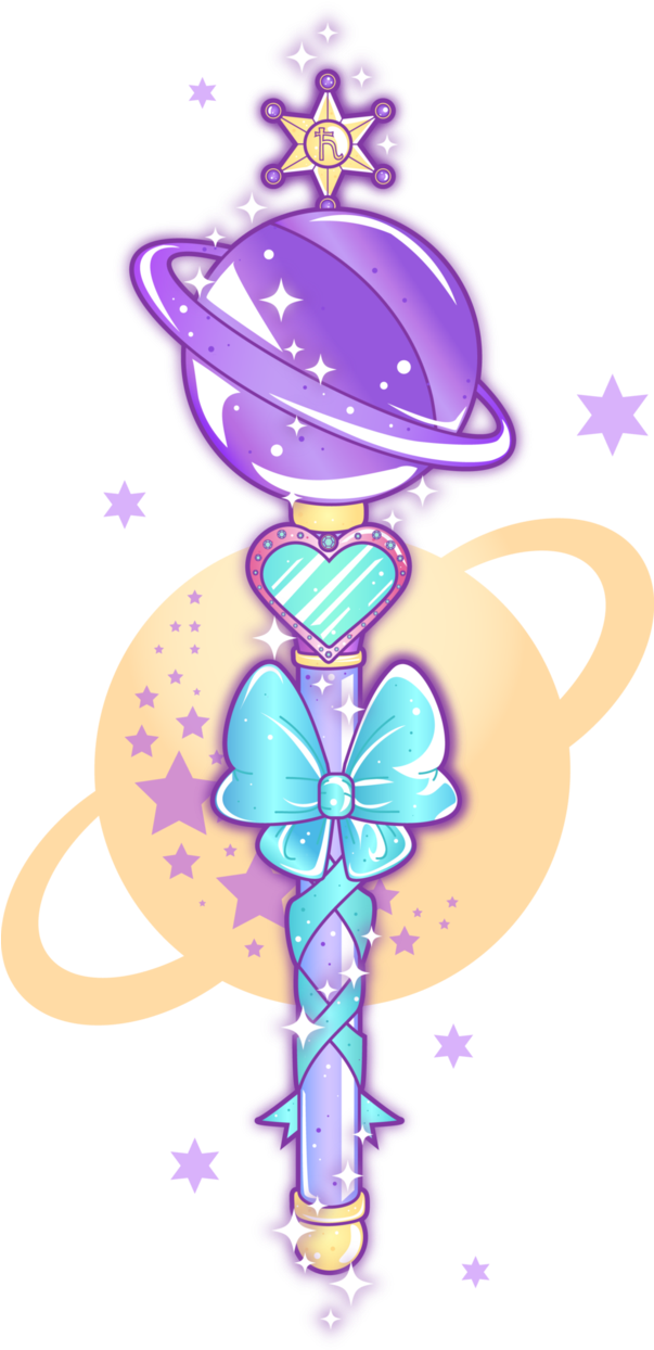 Sailor Saturn - Sailor Saturn Wand Tattoo (602x1326), Png Download