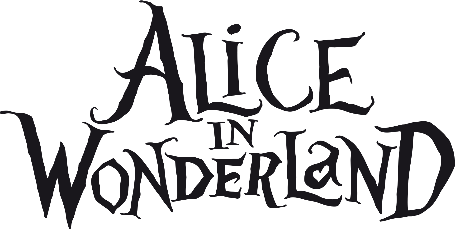 Alice In Wonderland Logo - Alice In Wonderland Letra (2000x1031), Png Download
