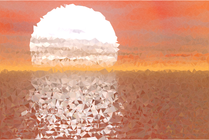 Sunset Png - Low Poly Sunset (800x536), Png Download