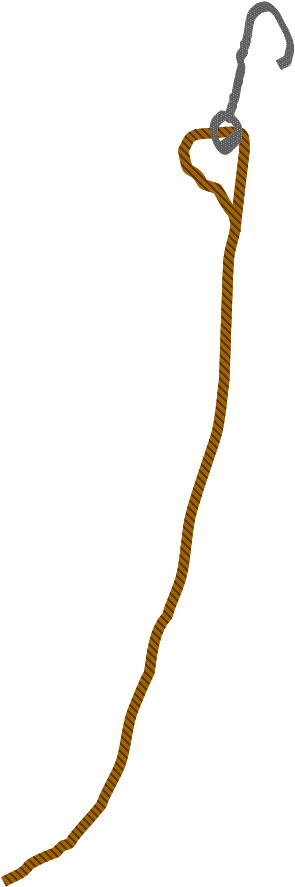 Hook And Rope Image - Hook On Rope Png (338x898), Png Download