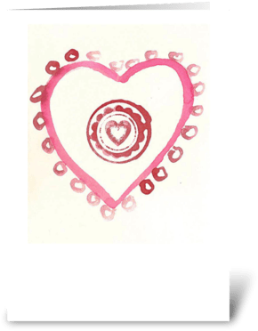 Heart With Circles 2 Greeting Card - Heart (350x396), Png Download