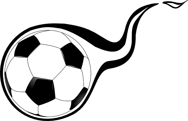 Fire Clip Art At Clker Com Vector - Soccer Ball Fire Black And White (600x387), Png Download