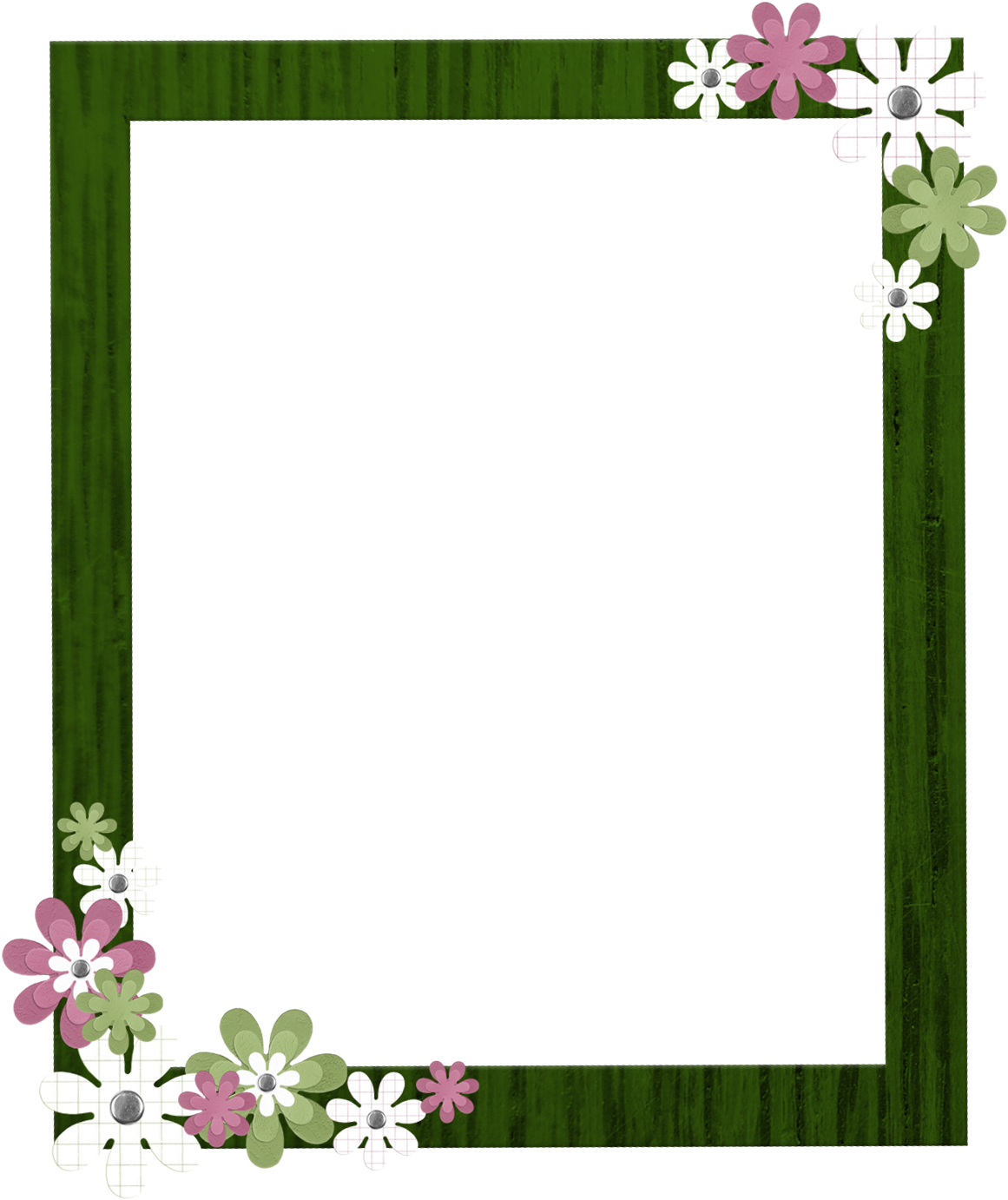 Green Border Frame Clipart - Borders And Frames Png (1222x1474), Png Download