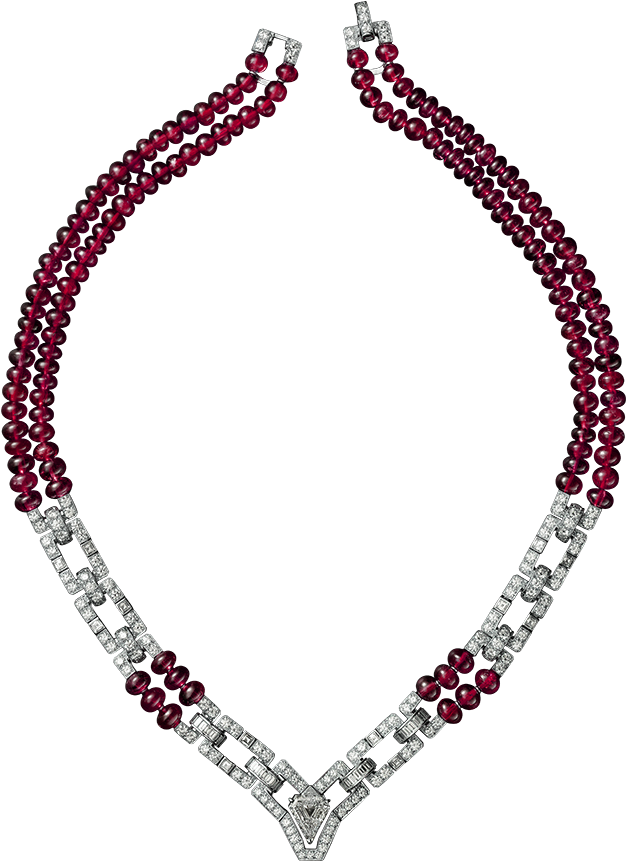 Red And White Necklace Png Clipart - Necklace (668x884), Png Download