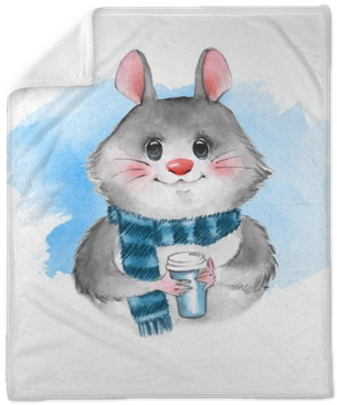 Cute Cartoon Mousel With Coffee Cup - Coffee Cup (400x400), Png Download