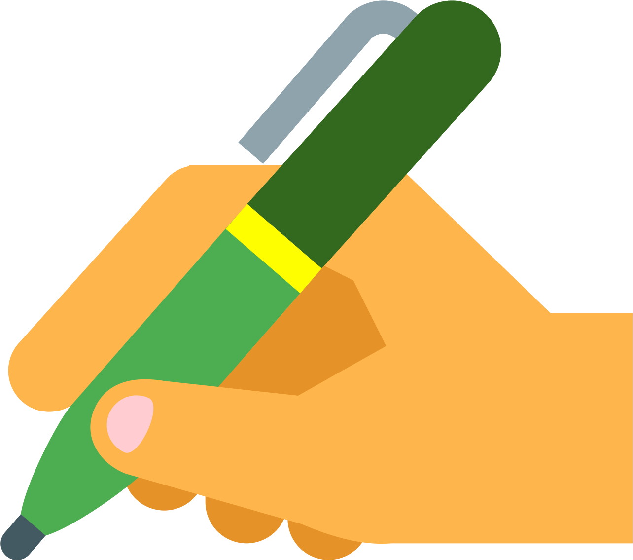 Hand With Pen Icon - Pen In Hand Icon (1600x1600), Png Download