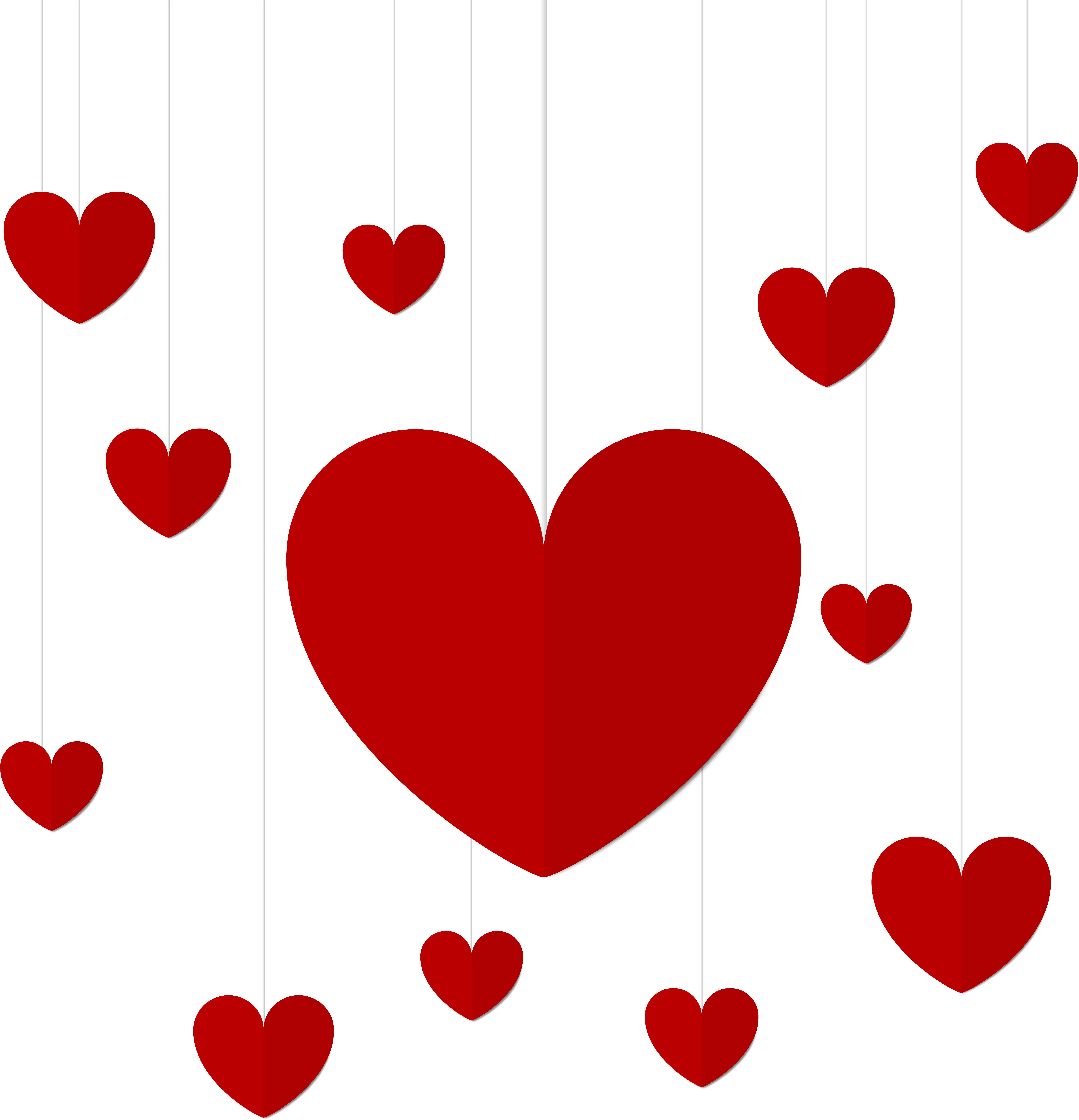 Hanging Hearts Decor Png Clip Art (7708x8000), Png Download