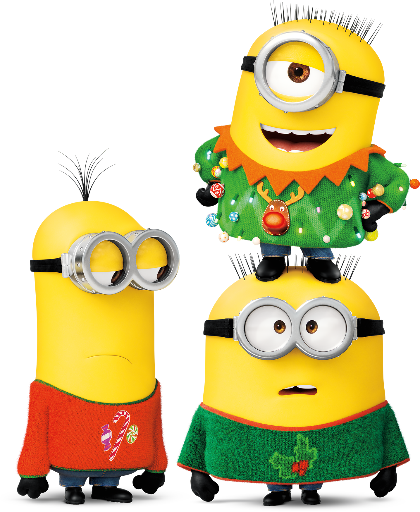 Dm3 Holiday Stacked-minions - Minions (1436x1750), Png Download