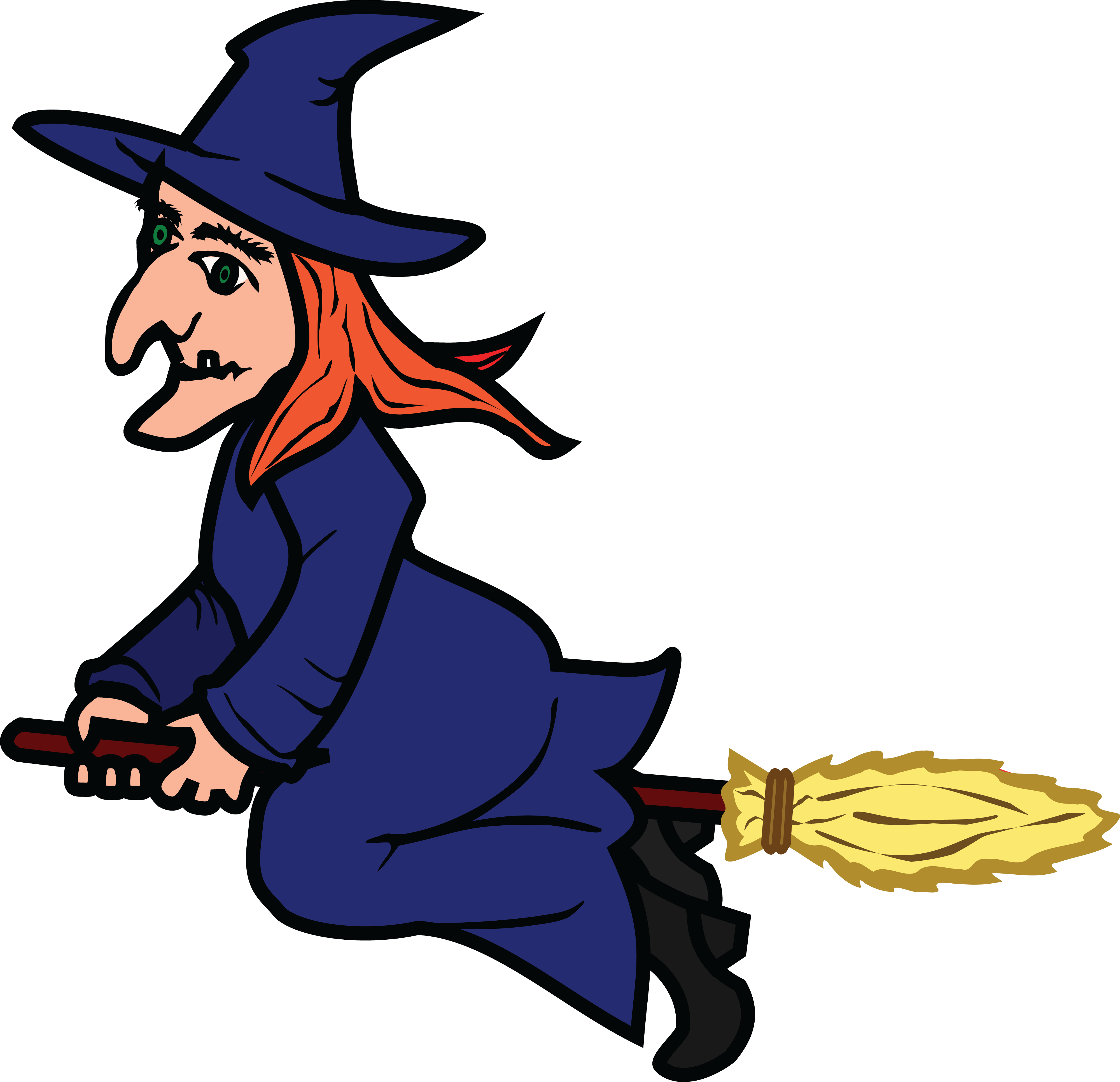 , , - Witch On A Broomstick Clipart (4000x3862), Png Download