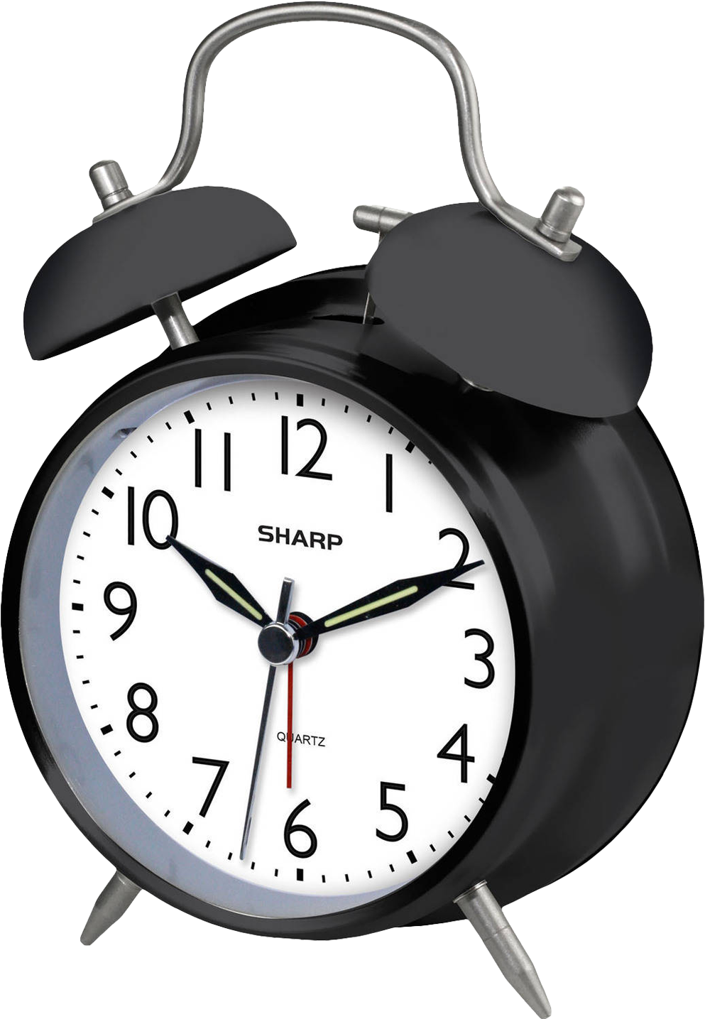 Clock Png Photos - Sharp Quartz Analog Twin Bell Alarm Clock, Black (1118x1500), Png Download