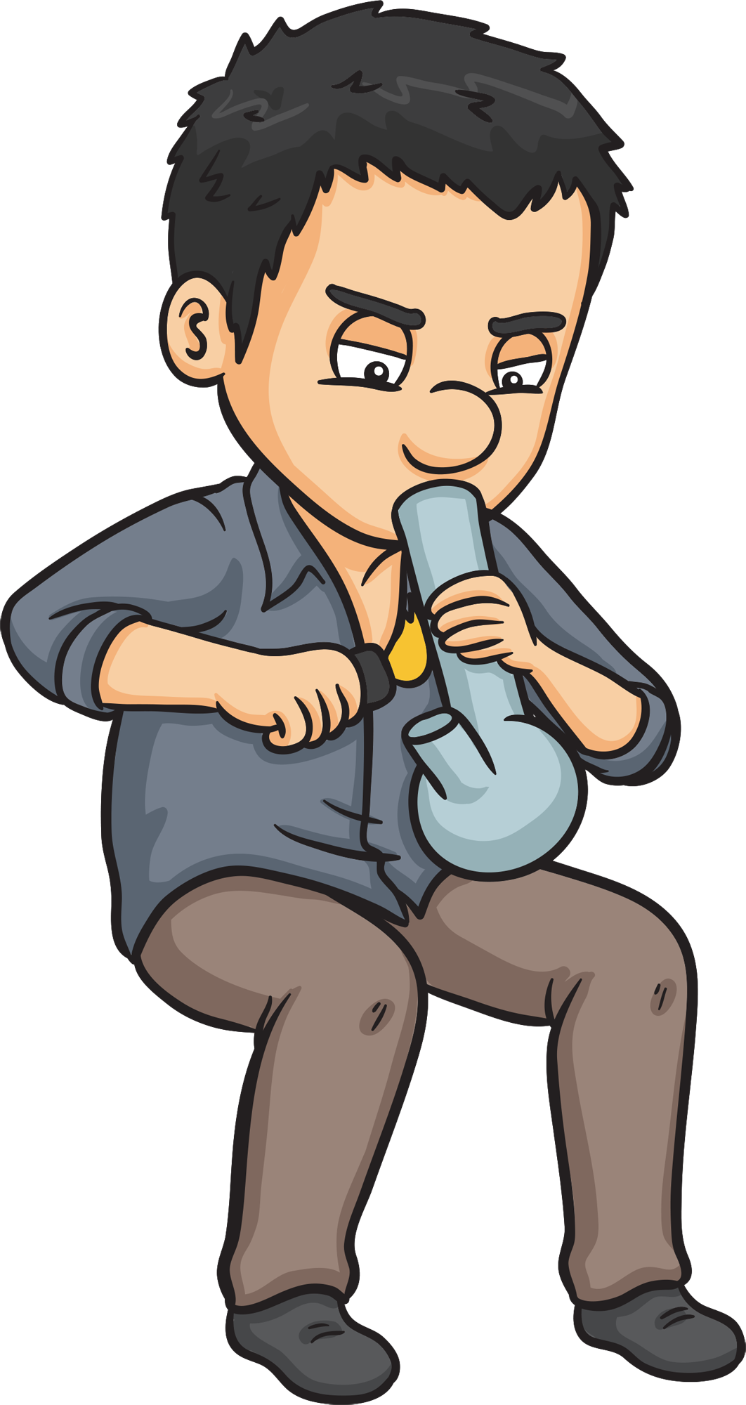 Purchase Marijuana Bong West Wendover Nv - Cartoon Man Smoking A Bong (1062x2000), Png Download