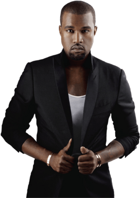 Kanye West Black - Kanye West Psd (400x400), Png Download