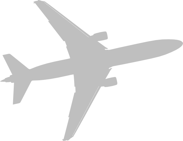 Airplane For Sarah Clip Art At Clker - Airplane Clipart Gray With White Background (600x462), Png Download