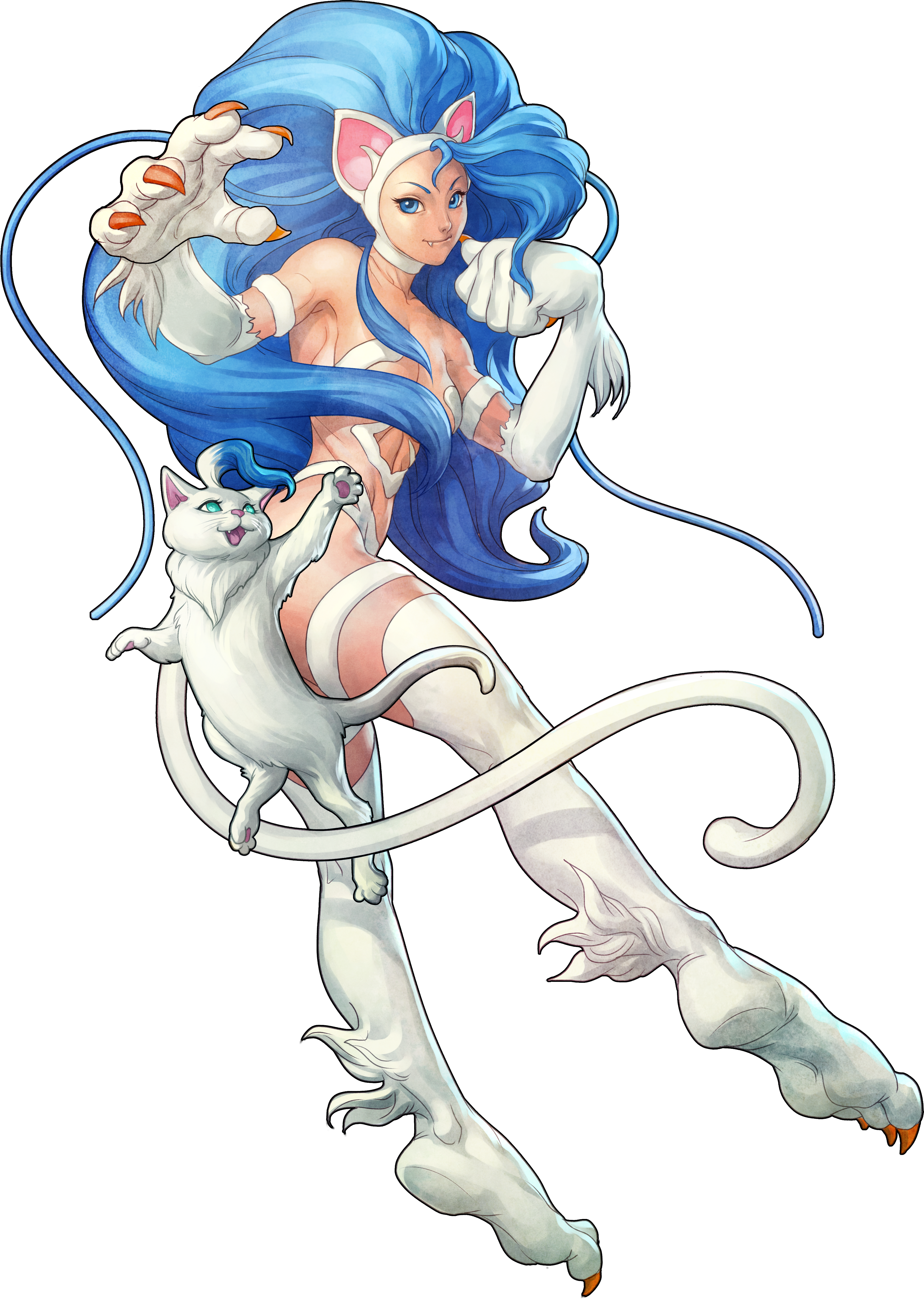 Darkstalkers Resurrection Felicia Censored - Darkstalkers Resurrection Characters (400x520), Png Download