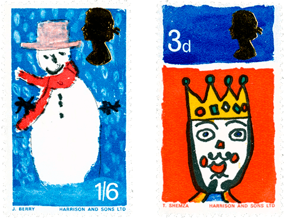 Christmas Stamps - Postage Stamp (568x437), Png Download