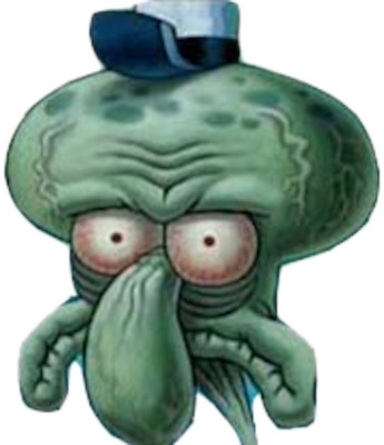 Img 1497654 1 Scary Squidward Psd71157 - Does This Look Unsure (345x400), Png Download