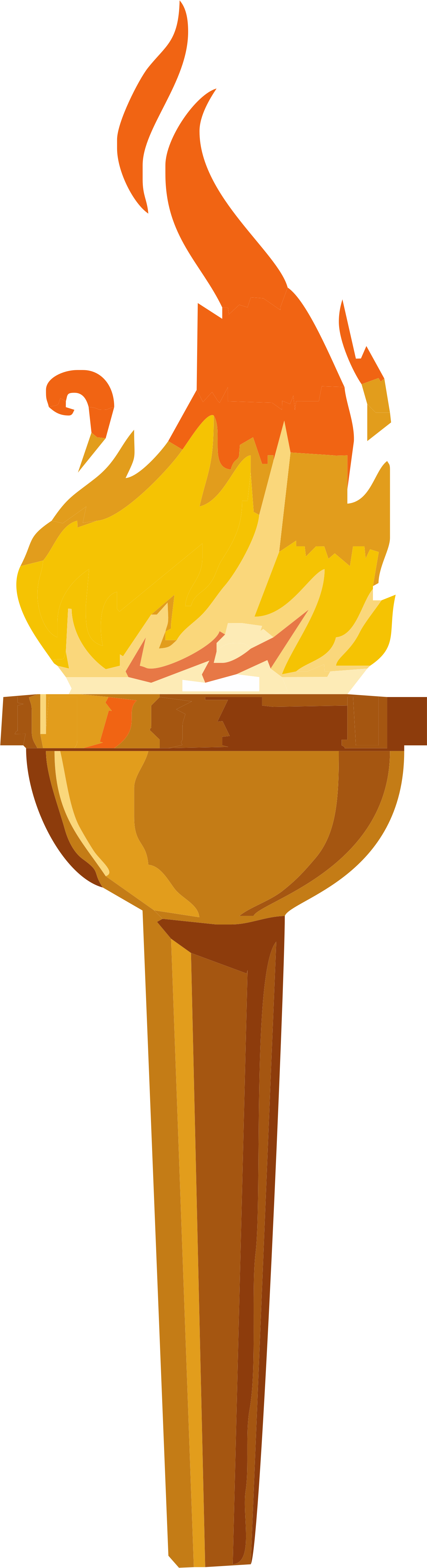 Transparent Png Torch - Olympic Torch Clip Art (2000x5944), Png Download
